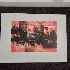 Buy Guus Korrubel - abstract stadsgezicht- kleine oplage? Bid from 20!