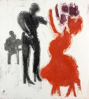 Jan Sierhuis - Grote kleurenets - 'Dans macabre' - 1988 (Kleine oplage) verkocht voor € 120!