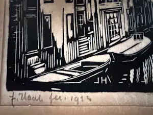 Johan Haak - Stadsgezicht aan de gracht met kerk kopen? Bied vanaf 45!