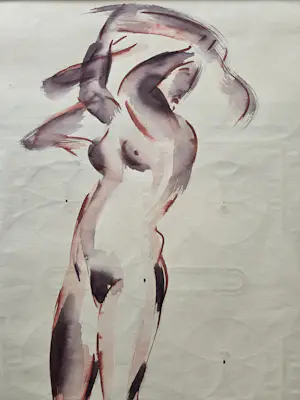 Nicolaas van der Kreek - Naakt. Staande vrouw. Achterzijde ontwerp tekening. kaufen? Bieten Sie von 99!