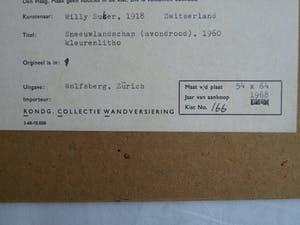 Willy Suter - Litho, “Sneeuwlandschap” – Kunst-Schoolplaat uit 1960 – V.AE.V.O. kopen? Bied vanaf 50!
