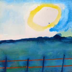 Harrie Gerritz - Zonnig landschap, aquarel (ingelijst) verkocht voor € 100!