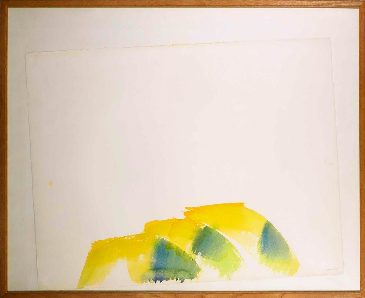 David van de Kop - Aquarel, Abstracte compositie in groen en geel - Ingelijst kopen? Bied vanaf 70!