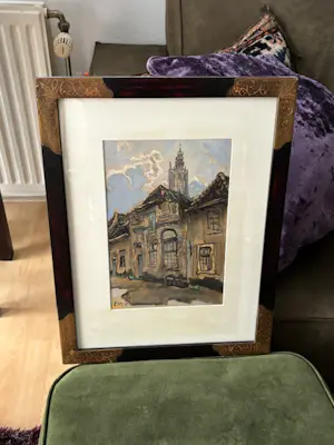 Adri Pieck - straatje in Amersfoort met zicht op de Onze Lieve Vrouwentoren kopen? Bied vanaf 150!