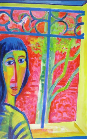 Joe Wols - Acryl op karton, Summer window kopen? Bied vanaf 1!