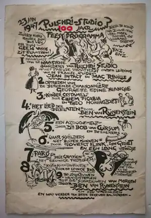 Willy Sluiter - Pulchri 100 jaar. Flyer. verkocht voor € 69!