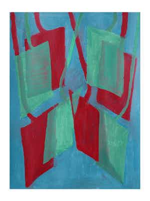 Hans Ebeling Koning - Spades in groen en rood verkocht voor € 100!