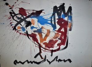 Anton Heyboer - De oer vogel kleurijke krachtige sierlijke schildering . kopen? Bied vanaf 350!