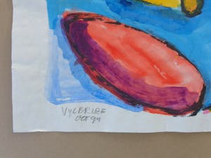 Ernst Vijlbrief - GROENE VOGEL / ORIGINEEL WERK / 64x99cm / SIG / 1994 kopen? Bied vanaf 90!