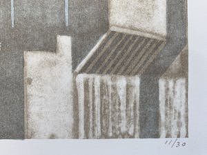 Hans Koopman - kleurenlitho - 'Rotterdam lithostad IV' - Oplage 30 exemplaren (Eigen druk) kopen? Bied vanaf 60!