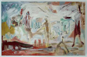 Klaas Boonstra - olieverf op board | 'Fantasiewereld' (Groot werk) kopen? Bied vanaf 600!