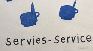 Klaas Gubbels - houtdruk ‘Servies - Service’ - 2010 - oplage 25. kopen? Bied vanaf 395!