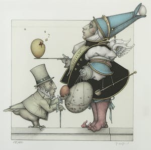 Michael Parkes - Litho, The Egg Collector - Ingelijst kopen? Bied vanaf 250!