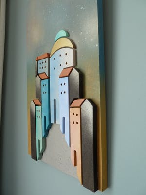 Niet of onleesbaar gesigneerd - Mediterraans stads/dorpsgezicht (Provence/Toscane) kopen? Bied vanaf 1!