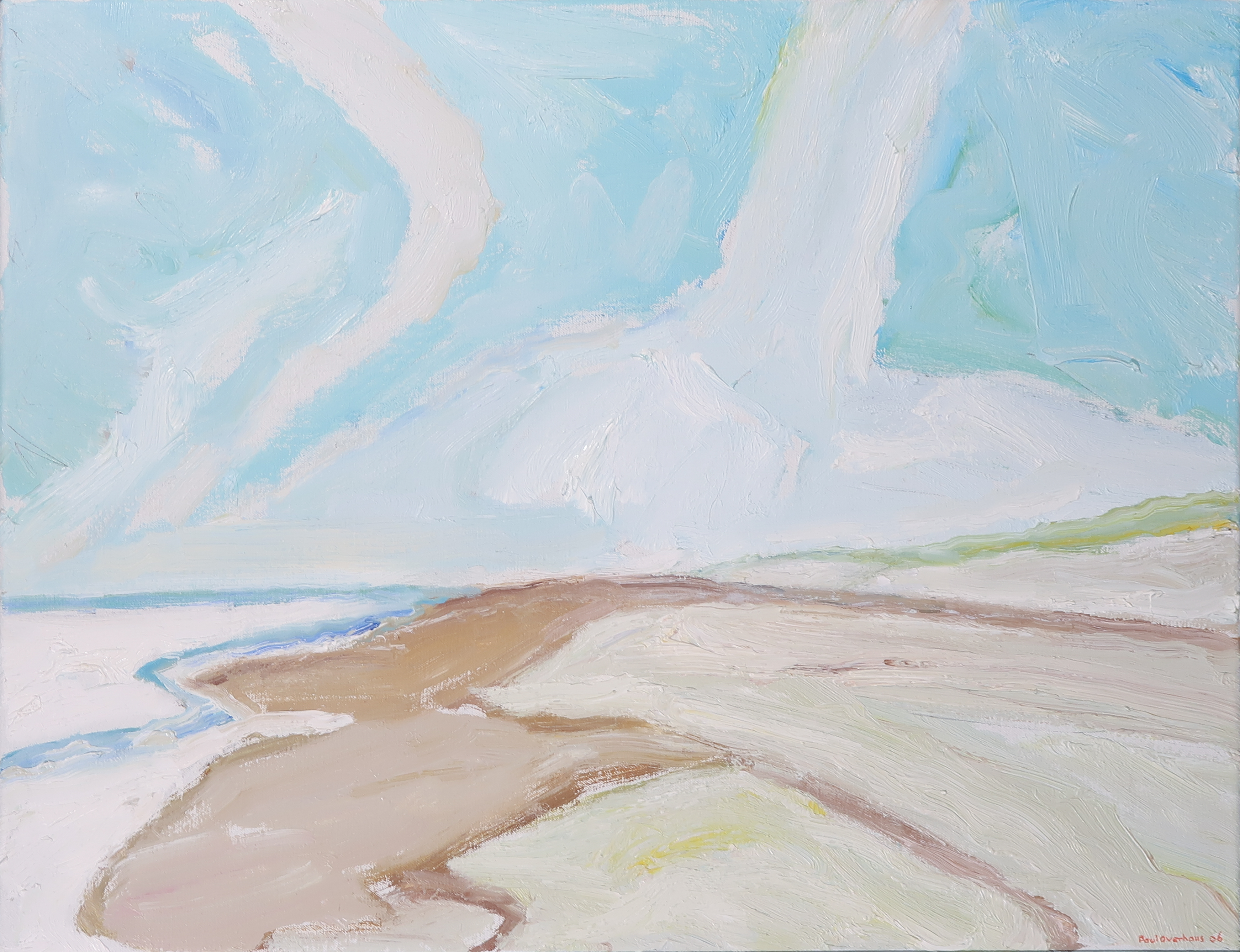 Paul Overhaus - Olieverf op doek, Hoog water - Ingelijst kopen? Bied vanaf 80!