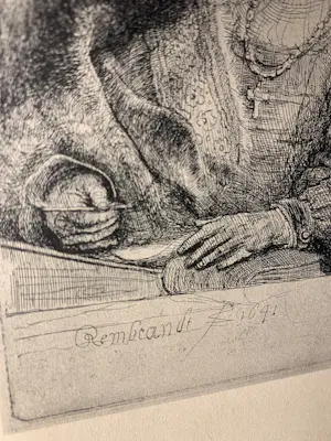 Rembrandt van Rijn - Man at a Desk, Wearing a Cross and Chain), gemaakt in 1641 kopen? Bied vanaf 75!