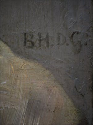 Niet of onleesbaar gesigneerd - Antiek 19e Eeuws olieverf portret van oudere Dame - met monogram kopen? Bied vanaf 10!