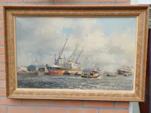 Marius de Jongere - Fraai havengezicht van Rotterdam kopen? Bied vanaf 1250!