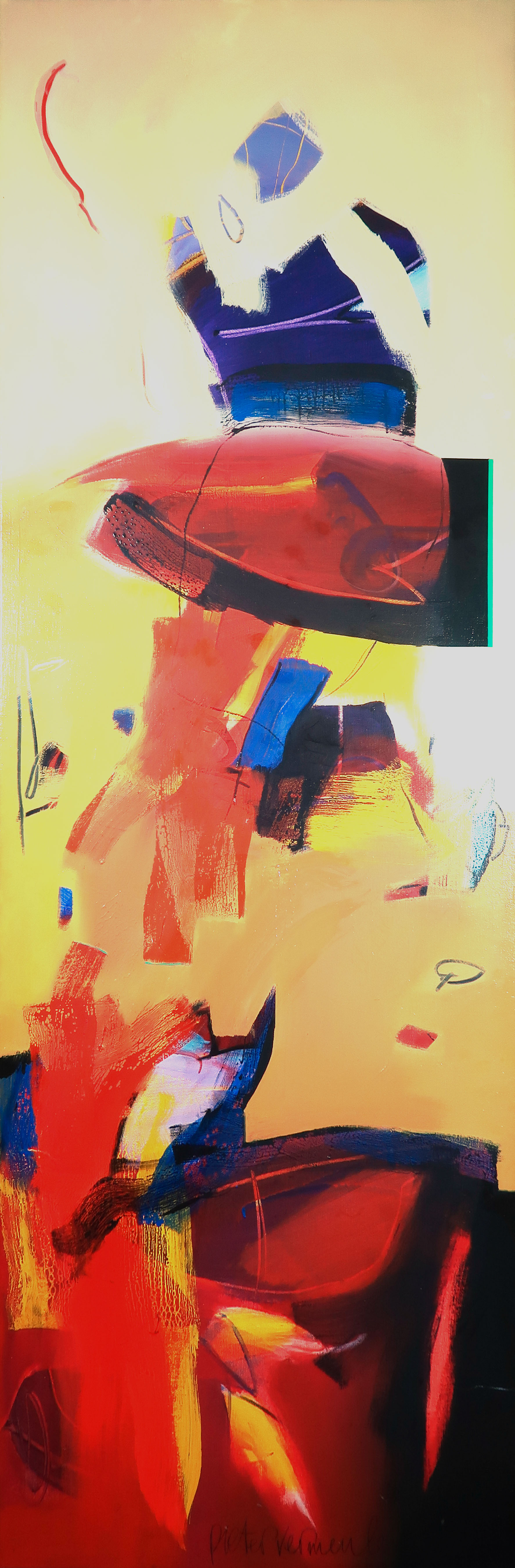 Pieter Vermeulen - Acryl op doek, Zonder titel - Ingelijst (Zeer groot) kopen? Bied vanaf 350!