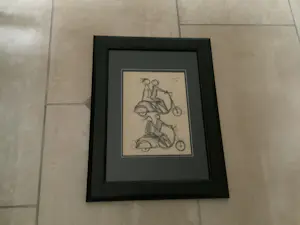 Siep van den Berg - Koopje : Origineel werk , titel scooters . Gesigneerd en ingelijst kopen? Bied vanaf 50!