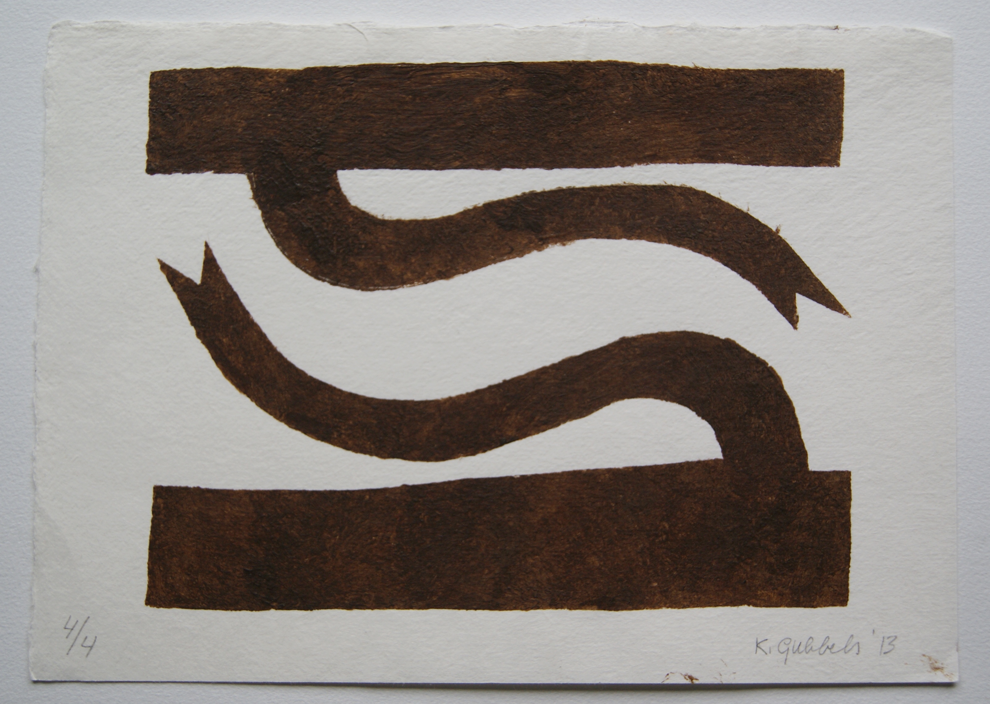 Klaas Gubbels - sjabloondruk 'Gespiegeld' - 2013 - oplage 4 verkocht voor € 295!