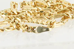 05  - Lang 14Krt geel gouden collier met karakteristieke Figaro schakels kopen? Bied vanaf 470!
