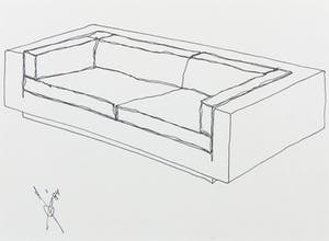 Jan des Bouvrie - Ontwerptekening in pen - Bank kopen? Bied vanaf 70!