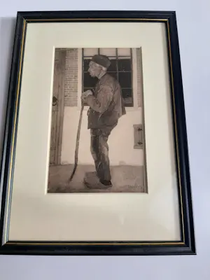 Jan Mankes - Originele Heliogravure , Douwe voor het huis, 1923 kaufen? Bieten Sie von 120!
