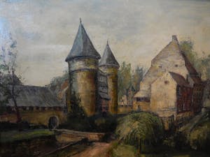 Niet of onleesbaar gesigneerd - Stadslandschap van een stadspoort kopen? Bied vanaf 10!