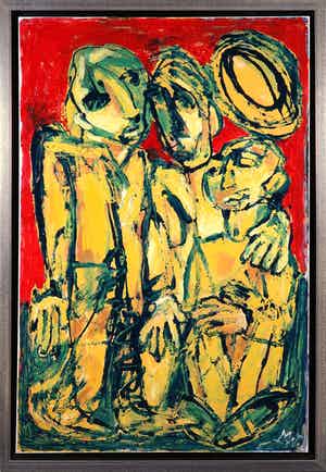 Martin van Wordragen - Olieverf op doek, Lapzwansers - Ingelijst (Groot) verkocht voor € 300!