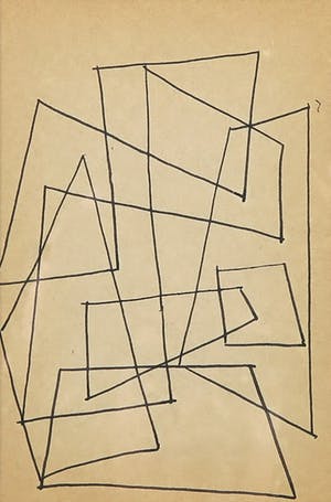 Siep van den Berg - Lot van drie tekeningen, Abstracte composities - Ingelijst kopen? Bied vanaf 40!