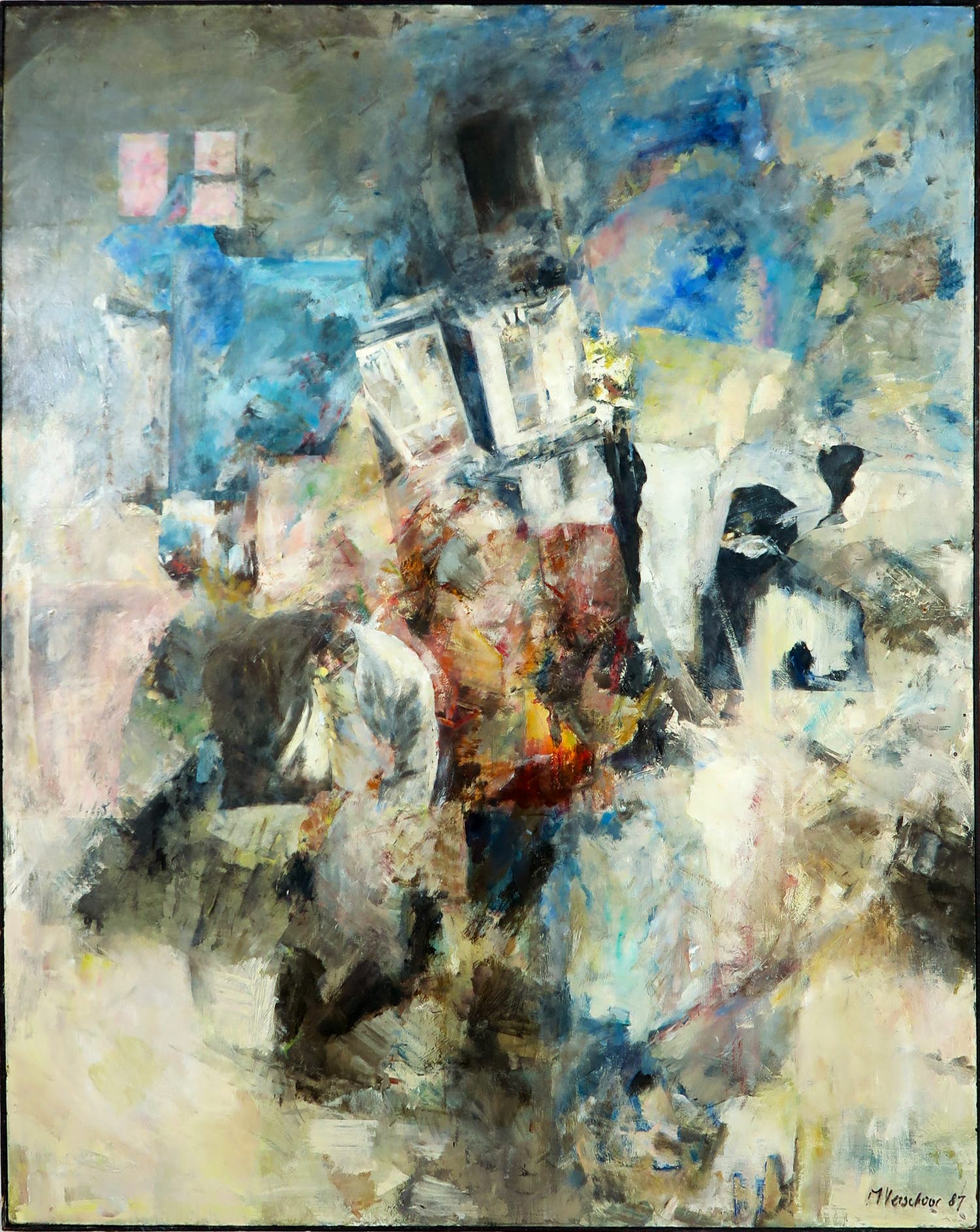 Marijke Verschoor - Olieverf op board, Zonder titel verkocht voor € 1!