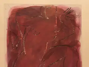 Margarita Nicolaas - De Danseres - naakte gehurkte vrouw in rood kopen? Bied vanaf 250!