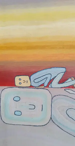 Niet of onleesbaar gesigneerd - JHG; 'Is daar iemand?' kopen? Bied vanaf 1!