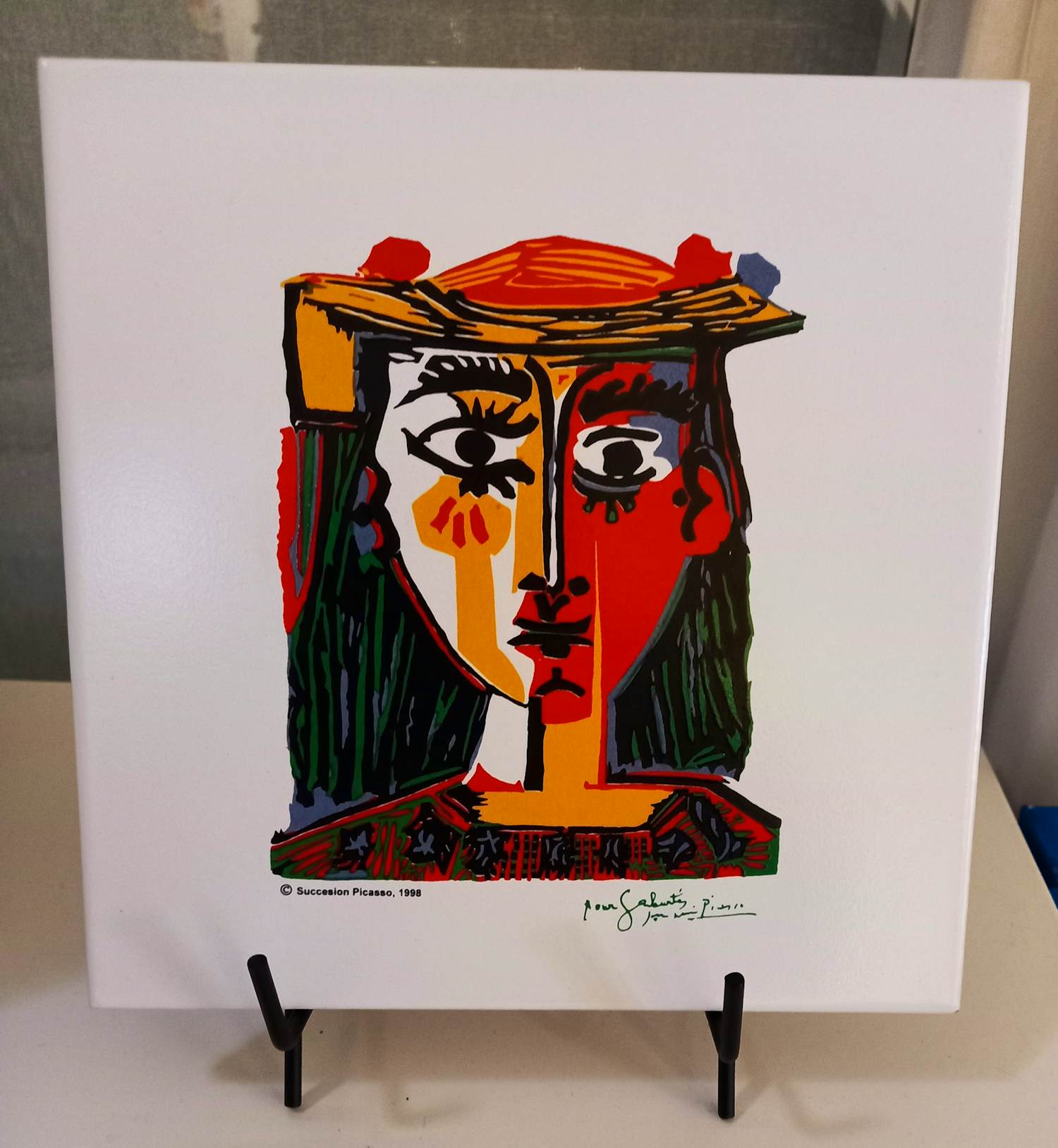 Pablo Picasso - Tegel 'Buste de Femme au Chapeau' kopen? Bied vanaf 49!