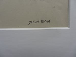 Jan Bom - Pasteltekening - Aankomst op Terschelling - kopen? Bied vanaf 50!