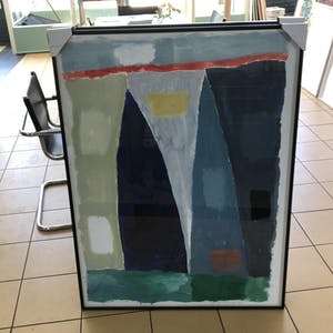 Harrie Gerritz - Compositie met lintbebouwing ( groot in vrijwel nieuwe lijst) kopen? Bied vanaf 1100!