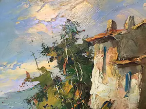 Niet of onleesbaar gesigneerd - Huis op heuvel. kopen? Bied vanaf 1!