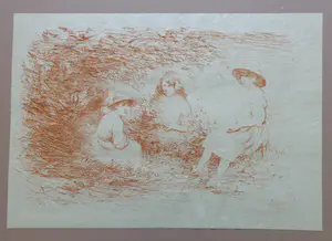 Willem Matthijs Maris - ZITTENDE MEISJES / KLEURLITHO / 41x59cm kopen? Bied vanaf 50!