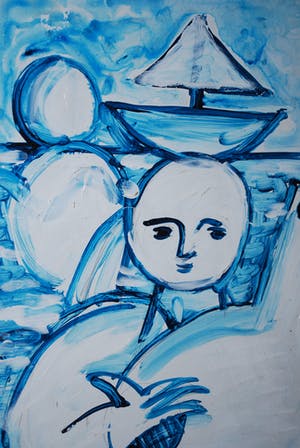 Rob van Trier - Scene aan het strand - olieverf uit 2004 kopen? Bied vanaf 1!