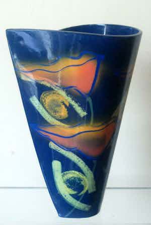 Jan Kamphuis - Blauwe wikkelvaas verkocht voor € 40!