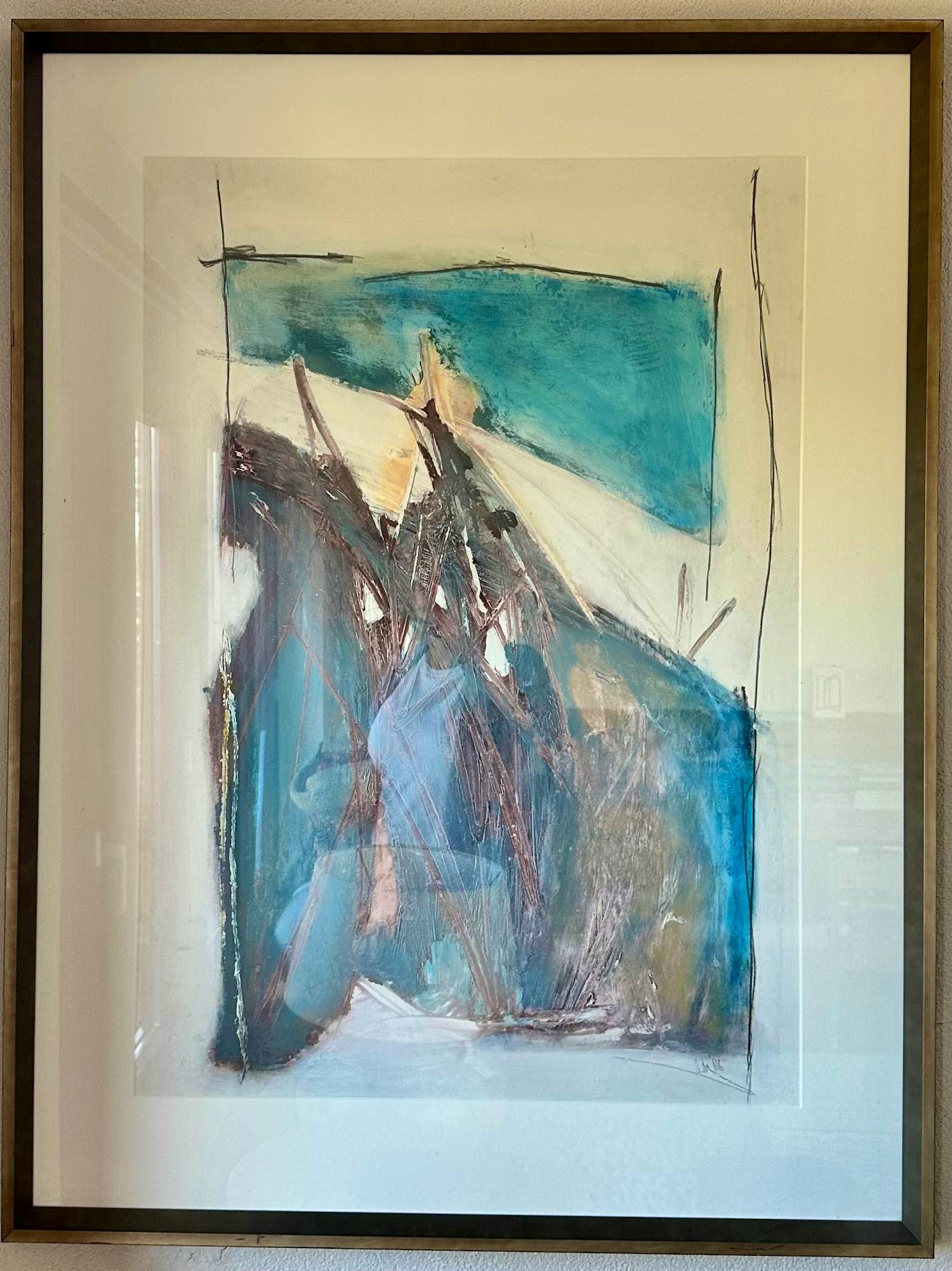 Arty Grimm - Abstracte compositie – Gemengde techniek – Origineel, gesigneerd en ingelijst kopen? Bied vanaf 150!