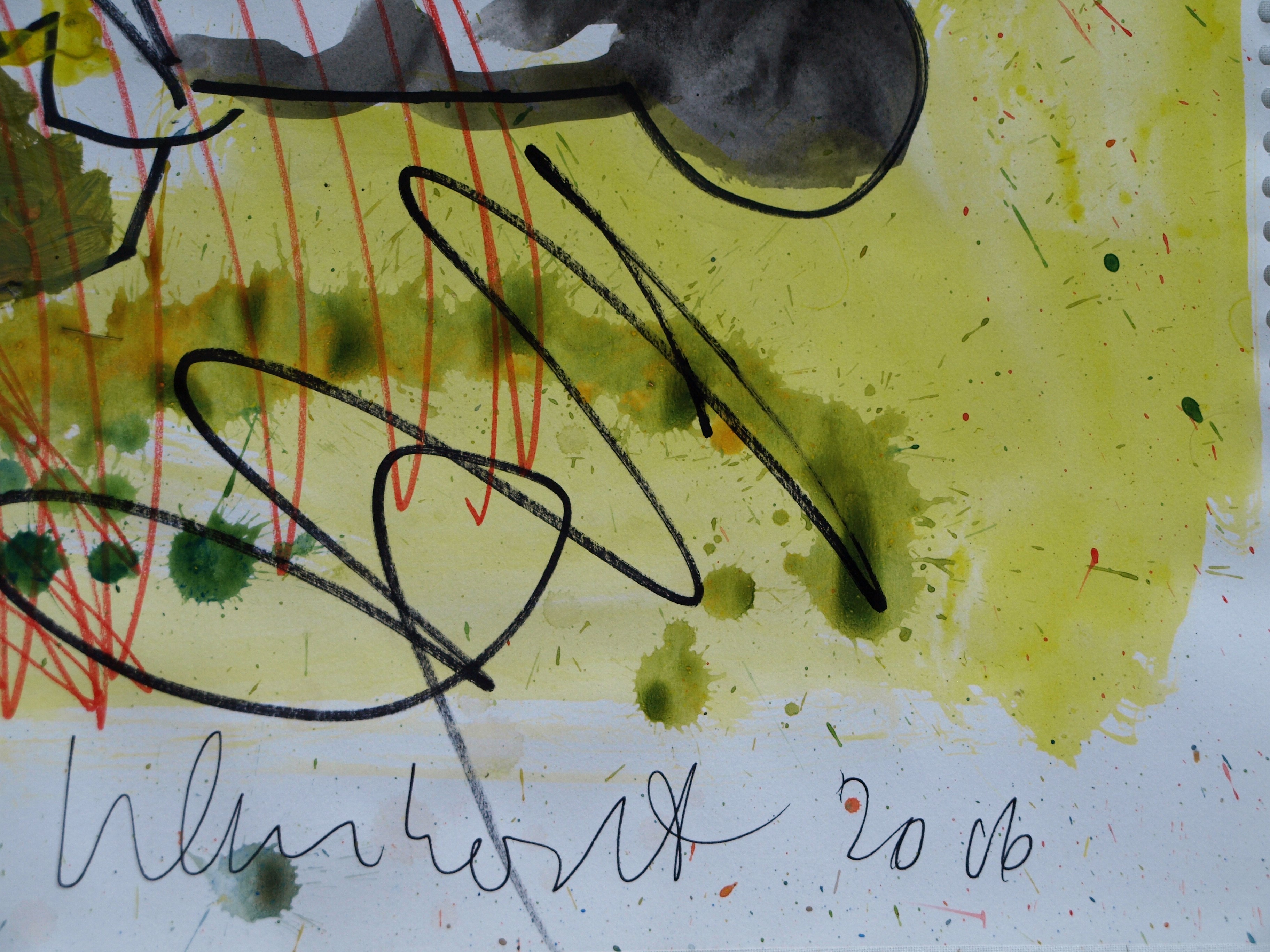 Peter Klashorst - Aquarel , Mickey Mouse als Adolf – 2016 kopen? Bied vanaf 30!