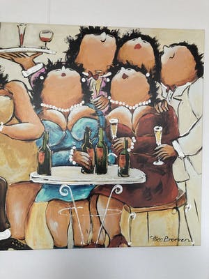 Theo Broeren - Glicée met acryl op doek ‘ Cosy’ kopen? Bied vanaf 90!