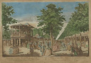 Johann Sebastian Muller - Handgekleurde gravure (opticaprent), Vauxhall Gardens - Ingelijst kopen? Bied vanaf 1!