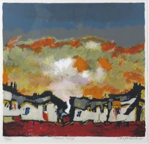 Machiel Hopman - Zeefdruk, Township - Ingelijst kopen? Bied vanaf 40!