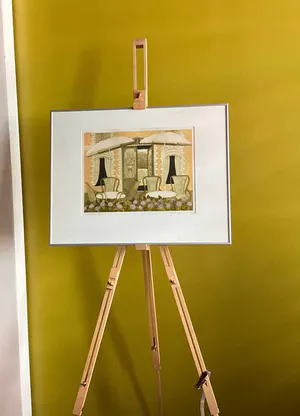 Laetitia de Haas - Aquatint, Hotelterras (ingelijst) kopen? Bied vanaf 60!