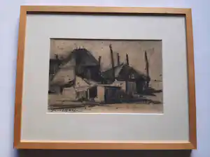 Roelof Klein - Houtskool tekening, boerderij. verkauft für € 40!