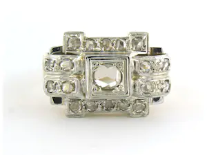 Acheter18k bicolor gouden ring bezet met roos diamanten tot.0.50ct - ringmaat 18.75(59)? Enchérissez de 750!