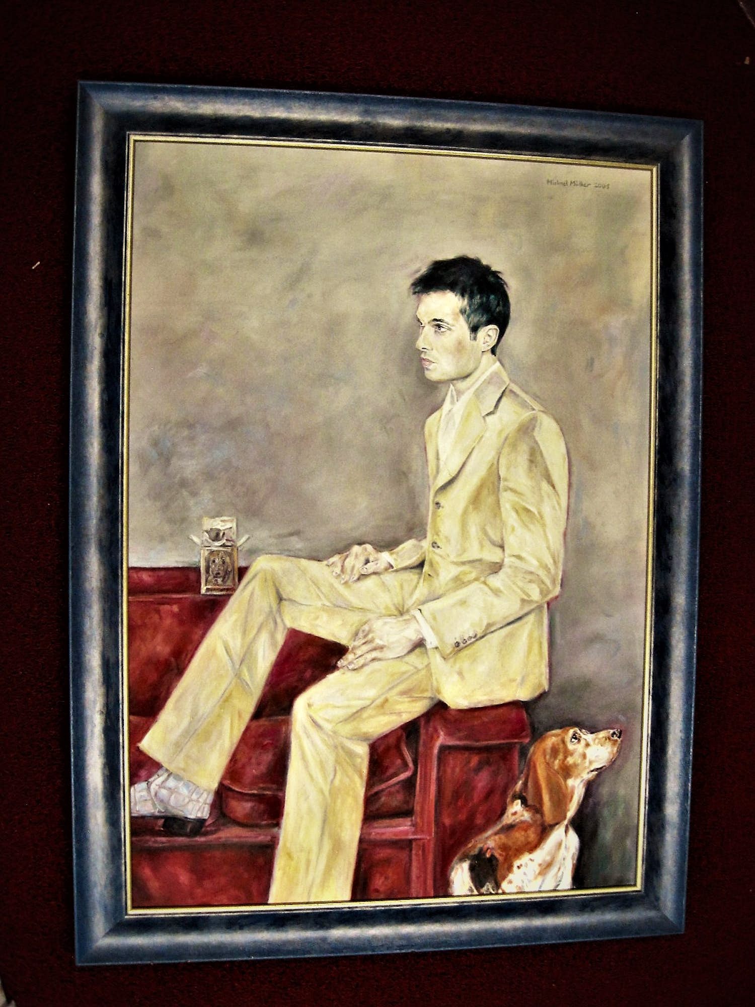 Niet of onleesbaar gesigneerd - Groot Duits? expressionistisch schilderij "man op bank" gesigneerd kopen? Bied vanaf 1!